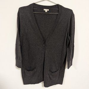 Gap Cotton Cardigan, Dark Grey, Women's M
